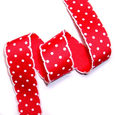 빨강/흰색땡땡이(흰색피코트)