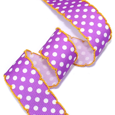 보라/땡땡이 전사프린트(노랑 피코트)