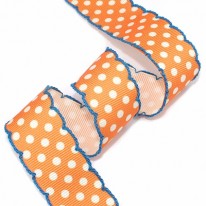 오렌지/땡땡이 전사프린트(파랑 피코트)