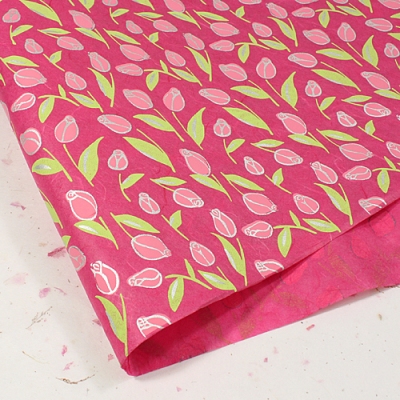 진달래색/튤립(무늬한지)