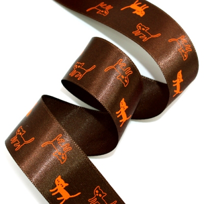 검은고양이 네로/밤색(공단프린트)