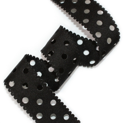 검정/땡땡이 펀치(초음파리본)