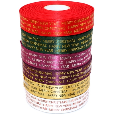 &lt;도매&gt;공단영문/크리스마스리본(1롤-20마)