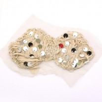 연베이지/YS67 스팽글리본(쉬폰장식)