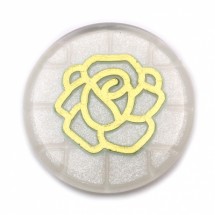 흰색/명품 로즈 PL장식(한개) E5-7