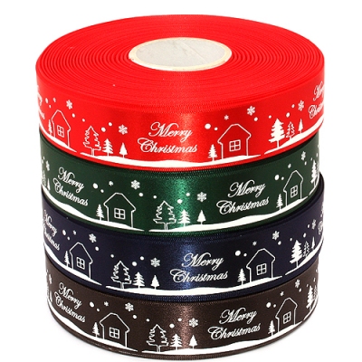 &lt;도매&gt;눈내리는 마을/크리스마스리본(1롤-20마)