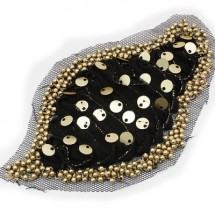 검정/낙엽(쉬폰비즈장식)