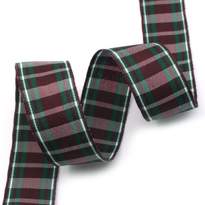 흰색라인/밤색초록 혼합(체크)