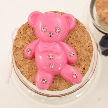 진핑크/아홉큐빅곰(플라스틱장식)B1-4