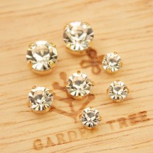 투명/큐빅 원형알란 데코/골드(금속장식)