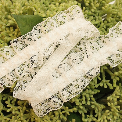 여섯잎꽃 탄력 양주름 레이스