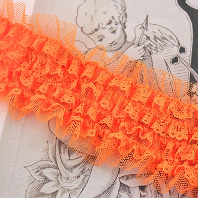 형광오렌지/648 네줄샤링(망사레이스)