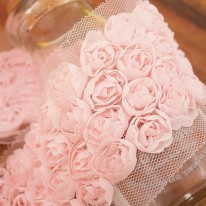 연핑크/큰돌돌장미레이스(망사레이스)