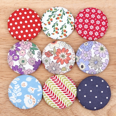 40mm 패턴원단리본(싸개단추)