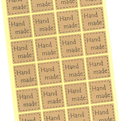 크라프트 정사각점선 핸드메이드(스티커)