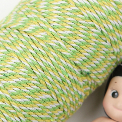 노랑/연두 삼색 트와인(꽈배기)