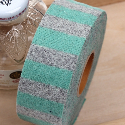 민트/회색 좁은스트라이프 밀링지(원단리본)