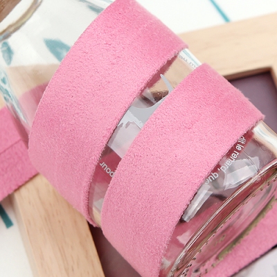 핑크/무지 스웨이드(원단리본)