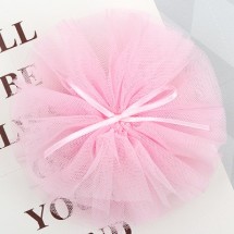 핑크/리본 빅원형망사(원단장식)