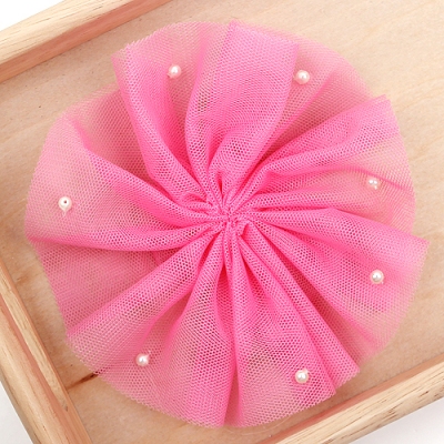 체리핑크/진주 빅원형망사(원단장식)