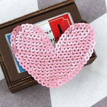 핑크/하트스팽글(원단장식)