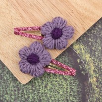 <font color=red>보라색/니트플라워 똑딱핀(완제품)