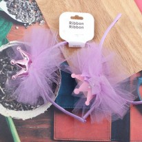 <font color=red>연보라/망사장식 크라운헤어밴드(완제품)