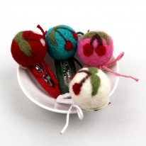 B569 체리양모볼 타원똑딱핀(d.i.y 세트)