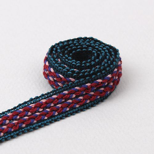 청록색/꽈배기트림(원단리본)