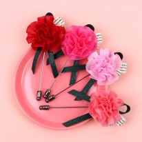 C334 메쉬오간디 카네이션 부토니에(d.i.y 세트)