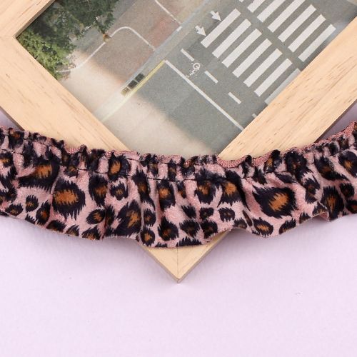 핑크색/3cm레오파드호피 단면샤링레이스