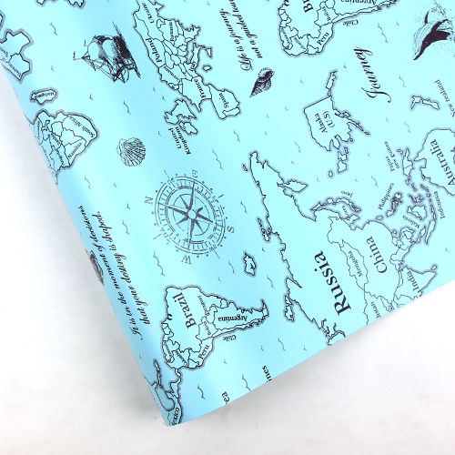 하늘색/세계지도(롤포장지)