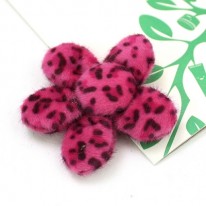 [할인]핑크/진핑크 호피털원단 꽃(원단장식)