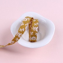 겨자색/실루엣플라워(원단리본)