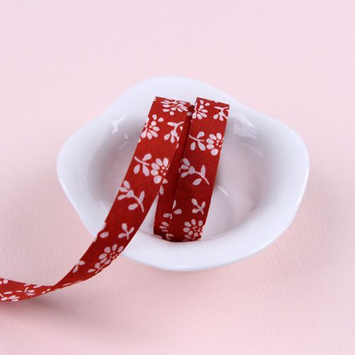 빨강색/실루엣플라워(원단리본)