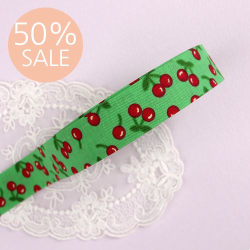 [50%할인]체리무늬(원단리본)